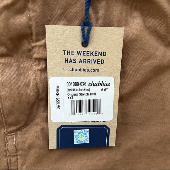 NWT Chubbies Original Stretch Twill Shorts The Staples Dark Khaki 5.5" Size XXL - Picture 5 of 7
